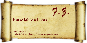 Fosztó Zoltán névjegykártya