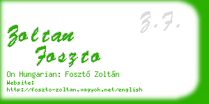 zoltan foszto business card