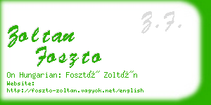 zoltan foszto business card